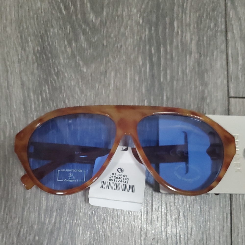 Primark Brown Tortoiseshell Frame Sunglasses with Blue Lenses